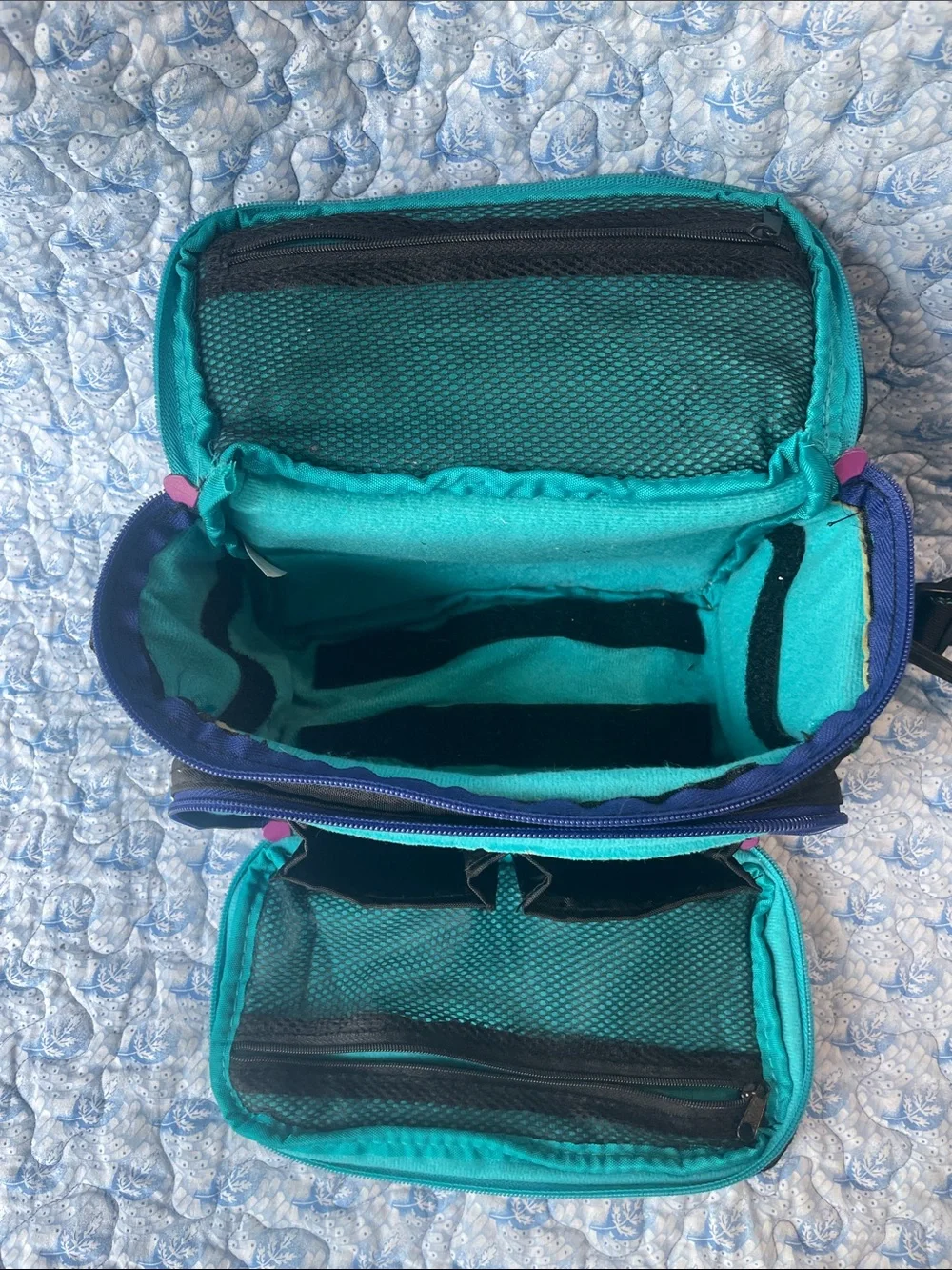 Samsonite Black Bag with Purple and Teal Logo Patch